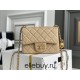 Chanel 22C Classic Flap bag Mini 18 Gold Ball Apricot Gold Hardware Lambskin Hass Factory leather 13x18x7cm