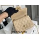 Chanel 22C Classic Flap bag Mini 18 Gold Ball Apricot Gold Hardware Lambskin Hass Factory leather 13x18x7cm