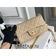 Chanel 22C Classic Flap bag Mini 20 Gold Ball Apricot Gold Hardware Lambskin Hass Factory leather 13x20x7cm