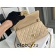 Chanel 22C Classic Flap bag Mini 20 Gold Ball Apricot Gold Hardware Lambskin Hass Factory leather 13x20x7cm