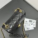 Chanel 22C Classic Flap bag Mini 18 Woven Gold Ball Black Gold Hardware Lambskin Hass Factory leather 13x18x7cm