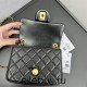 Chanel 22C Classic Flap bag Mini 18 Woven Gold Ball Black Gold Hardware Lambskin Hass Factory leather 13x18x7cm