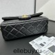 Chanel 22C Classic Flap bag Mini 20 Woven Gold Ball Black Gold Hardware Lambskin Hass Factory leather 13x20x7cm