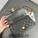 Chanel 22C Classic Flap bag Mini 20 Woven Gold Ball Black Gold Hardware Lambskin Hass Factory leather 13x20x7cm