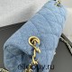 Chanel 22C Classic Flap bag Mini 18 Denim Blue Gold Ball Denim Blue Gold Hardware Lambskin Hass Factory leather 13x18x7cm