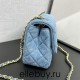 Chanel 22C Classic Flap bag Mini 18 Denim Blue Gold Ball Denim Blue Gold Hardware Lambskin Hass Factory leather 13x18x7cm