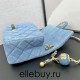 Chanel 22C Classic Flap bag Mini 20 Denim Blue Gold Ball Denim Blue Gold Hardware Lambskin Hass Factory leather 13x20x7cm