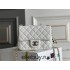 Chanel 23C Classic Flap bag Mini 18 Black and White Checkered Gold Ball White Champagne Gold Hardware Lambskin Hass Factory leather 13x18x7cm