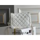 Chanel 23C Classic Flap bag Mini 18 Black and White Checkered Gold Ball White Champagne Gold Hardware Lambskin Hass Factory leather 13x18x7cm