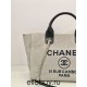 Chanel Beach Bag Beige Champagne Gold Hardware 38x32x18cm