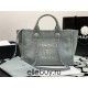 Chanel Beach Bag Light Blue Silver Hardware 38x32x18cm