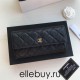 Chanel Classic Wallet Long Flat Cover 19cm Black Gold Hardware Caviar Leather Hass Factory leather 11x19x3cm