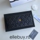 Chanel Classic Wallet Long Flat Cover 19cm Black Gold Hardware Lambskin Hass Factory leather 11x19x3cm