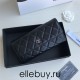 Chanel Classic Wallet Long Flat Cover 19cm Black Silver Hardware Lambskin Hass Factory leather 11x19x3cm