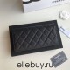 Chanel Classic Wallet Long Curved Cover 19cm Black Silver Hardware Caviar Leather Hass Factory leather 11x19x3cm