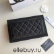 Chanel Classic Wallet Long Curved Cover 19cm Black Gold Hardware Lambskin Hass Factory leather 11x19x3cm