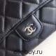 Chanel Classic Wallet Long Curved Cover 19cm Black Silver Hardware Lambskin Hass Factory leather 11x19x3cm