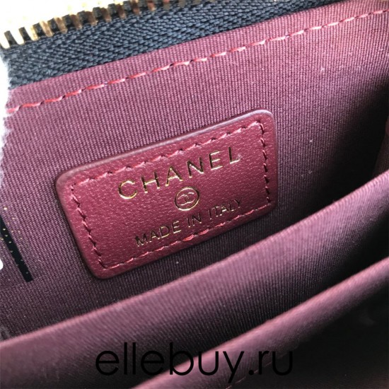 Chanel Classic Wallet Zipper 19cm Black Gold Hardware Caviar Leather Hass Factory leather 11x8x2cm