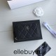 Chanel Classic Wallet Zipper 19cm Black Silver Hardware Caviar Leather Hass Factory leather 11x8x2cm