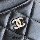 Chanel Classic Card Holder 11cm Black Silver Hardware Lambskin Hass Factory leather 11x7x1cm