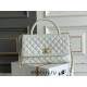 Chanel 23P Coco Handle Large 29cm White Gold Hardware Caviar Leather Hass Factory leather 29x18x12