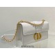 Dior 30 Montaigne East-West Small 21.5 White Smooth Calfskin Small Style Model: 9011S Size: 21.5 x 12 x 6 cm