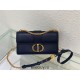 Dior 30 Montaigne East-West Small 21.5 Black Smooth Calfskin Small Style Model: 9011S Size: 21.5 x 12 x 6 cm