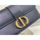 Dior 30 Montaigne East-West Small 21.5 Black Smooth Calfskin Small Style Model: 9011S Size: 21.5 x 12 x 6 cm