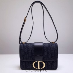 Dior 30 Montaigne Medium 24 Black Full Leather Model: 9008 Size: 24x6x17cm