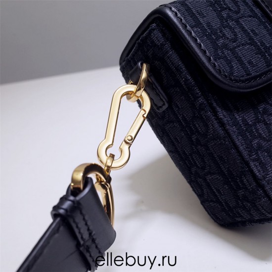 Dior 30 Montaigne MiniBox 17.5 Classic Black Oblique Full Leather Shoulder Strap Size: 17.5x11.5x5cm Model: 9008S