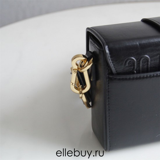 Dior 30 Montaigne MiniBox 17.5 Enamel Clasp Black Full Leather Model 9008s Size: 17.5x11.5x5cm