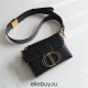 Dior 30 Montaigne MiniBox 17.5 Enamel Clasp Black Full Leather Model 9008s Size: 17.5x11.5x5cm