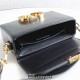 Dior 30 Montaigne MiniBox 17.5 Enamel Clasp Black Full Leather Model 9008s Size: 17.5x11.5x5cm