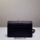 Dior 30 Montaigne Chain Bag, Medium 25, Black Grained Calfskin, Hardware: Black, Model 9011, Size: 25x15x8cm