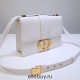 Dior 30 Montaigne Bag, Medium 24, White with Gold Hardware, Calfskin, Model 9006, Size: 24x17x8cm