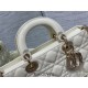 Lady Dior Dioramour Bag, paint leather Medium 26, White with Gold Hardware, Size: 26x6x14cm