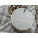 Lady Dior Dioramour Bag, paint leather Medium 26, White with Gold Hardware, Size: 26x6x14cm