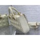 Lady Dior Dioramour Bag, paint leather Medium 26, White with Gold Hardware, Size: 26x6x14cm