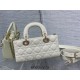 Lady Dior Dioramour Bag, paint leather, Small 22, White with Gold Hardware, Size: 22x6x12cm