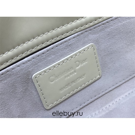 Lady Dior Dioramour Bag, paint leather, Small 22, White with Gold Hardware, Size: 22x6x12cm