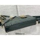 Lady Dior Dioramour Bag, paint leather, Medium 26, Dark green with Gold Hardware, Size: 26x6x14cm