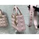 Lady Dior Bag, Pink Lambskin, Champagne Gold Hardware, Small   Four Blocks   20, Size: 20cm