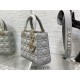 Lady Dior Bag, Grey Lambskin, Champagne Gold Hardware, Small   Four Blocks   20, Size: 20cm