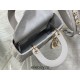 Lady Dior Bag, Grey Lambskin, Champagne Gold Hardware, Small   Four Blocks   20, Size: 20cm