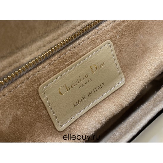 Lady Dior Bag, Apricot Lambskin, Champagne Gold Hardware, Small   Four Blocks   20, Size: 20cm