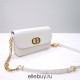 Dior 30 Montaigne Avenue Bag, White, Full Leather, Gold Hardware, Small 22.5, Model 2303, Size: 22.5x12.5x6.5cm