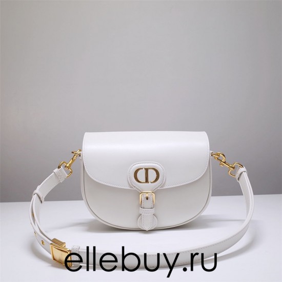 Dior Bobby Bag, White, Gold Hardware, Medium 22, Model 2020, Size: 22x17x6cm