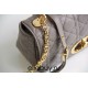 Dior Caro Chain Bag, Deep Pink, Gold Hardware, Calfskin, Medium 25, Size: 25.5x15.5x8cm