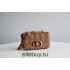 Dior Caro Chain Bag, Brown, Gold Hardware, Calfskin, Small 20, Size: 20x12x7cm