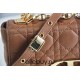 Dior Caro Chain Bag, Brown, Gold Hardware, Calfskin, Small 20, Size: 20x12x7cm